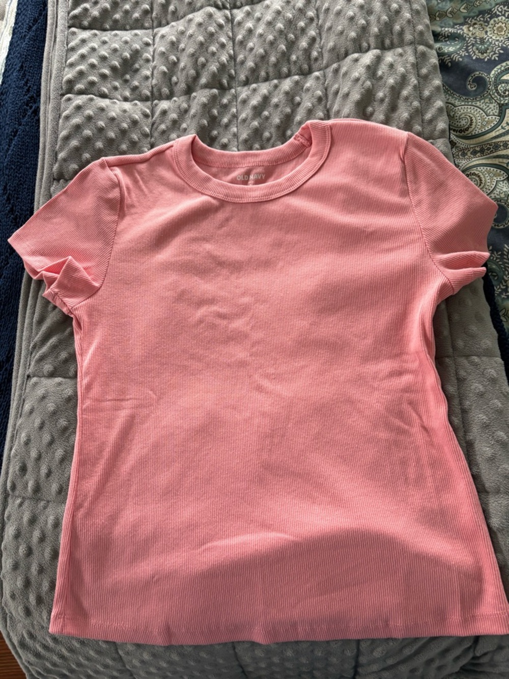 Old Navy Pink Ribbed Short-Sleeve Tee - Women